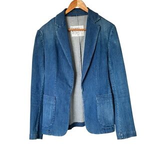 Frank & Eileen Dublin Tailored Blazer | Italian Performance Denim Flax Blue XS